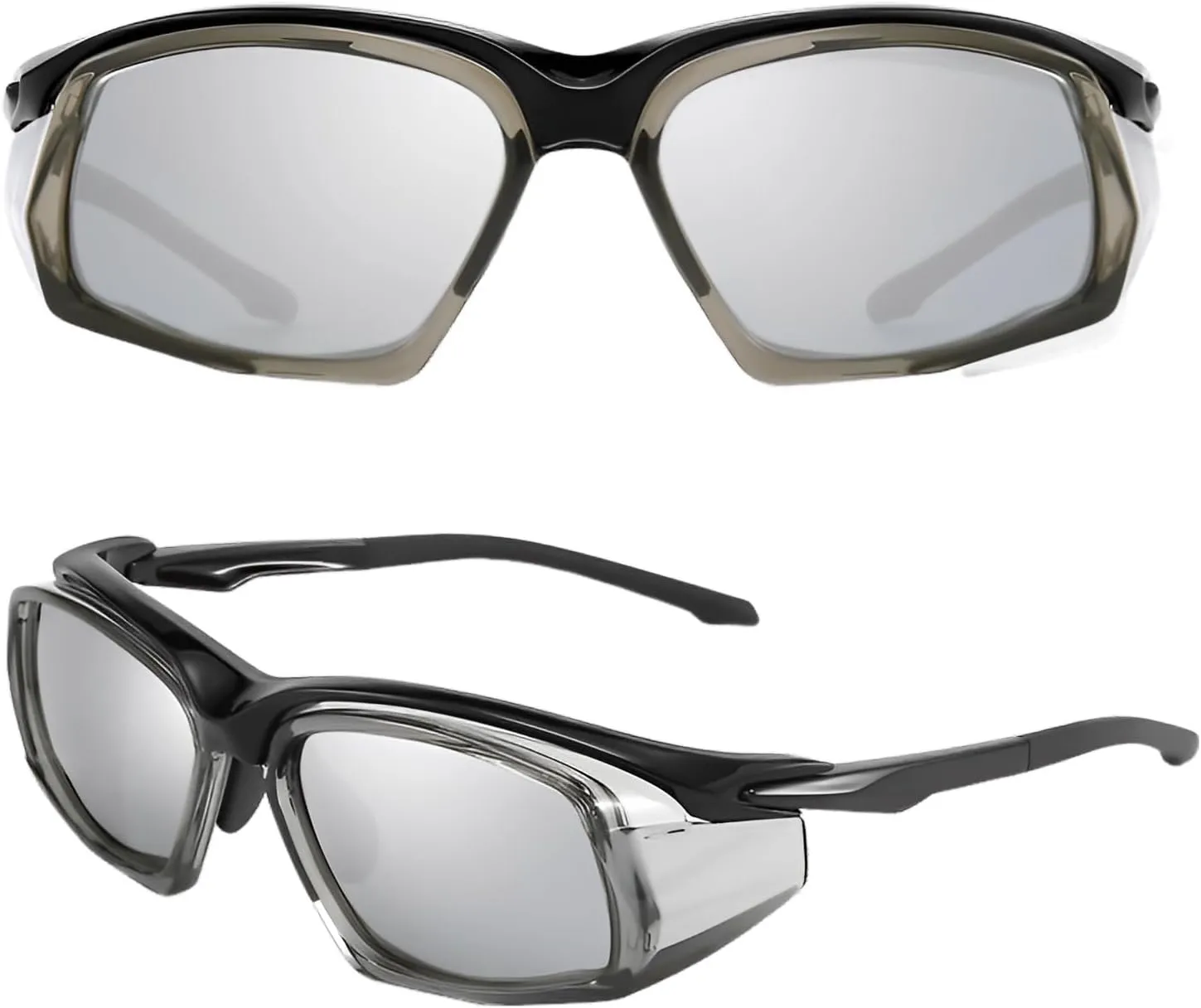 Gray Lens TR90 Polarized Sports Sunglasses With Side Shields for Running, Cycling, Hiking – Windproof, Adjustable Fit, Anti-Slip – Unisex