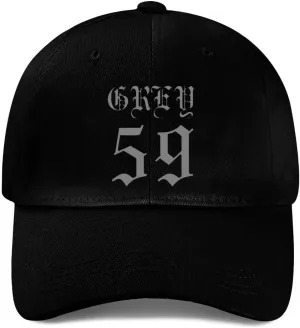 Grey 59 Skull RED Logo Band Baseball Cap Men Women Peak Cap Outdoor Casual Golf Dad Hat