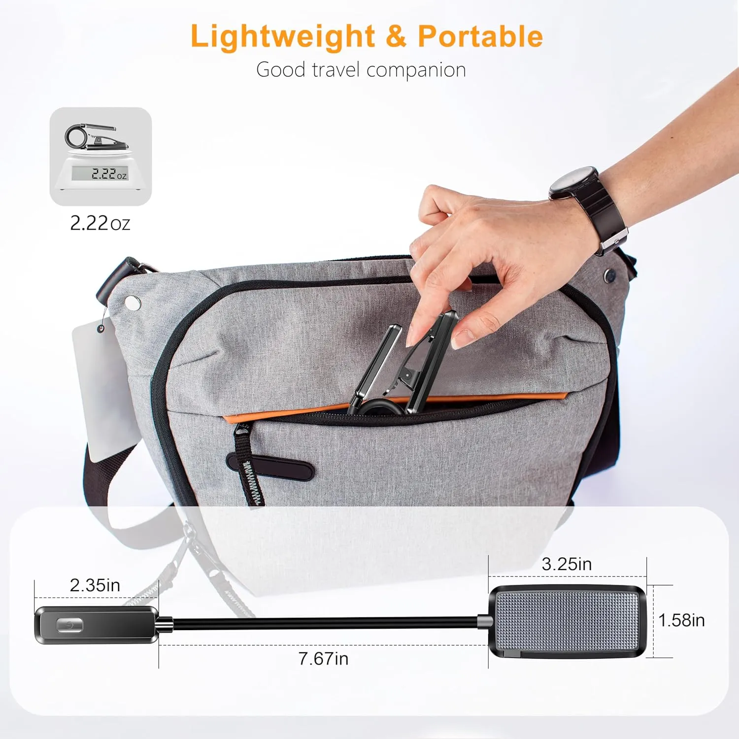 Gritin 9 LED Rechargeable Book Light for Reading in Bed -Eye Caring 3 Color Temperatures,Stepless Dimming Brightness,80 Hrs Runtime Small Lightweight Clip On Book Reading Light for Studying