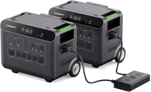GROWATT Home Battery Backup,120V/240V 7200W AC Output Solar Generator, 2 HELIOS 3600 Portable Power Station with Double Voltage Hub,LiFePo4,Expandable to 36kWh for Home Backup, RVs, Outdoor Camping