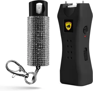 Guard Dog Security Pepper Spray and Stun Gun Flashlight, Rechargeable, Self-Defense Keychain for Women, Pepper Spray Stun Gun Combo, Personal Security Value Set, Rechargeable Flashlight, 0.5 fl oz