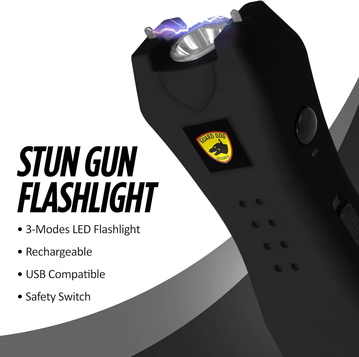 Guard Dog Security Pepper Spray and Stun Gun Flashlight, Rechargeable, Self-Defense Keychain for Women, Pepper Spray Stun Gun Combo, Personal Security Value Set, Rechargeable Flashlight, 0.5 fl oz