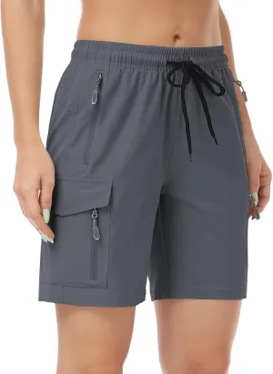 GymBrave Women's Hiking Shorts Quick Dry Lightweight Cargo Shorts for Outdoor Athletic Travel with Pockets