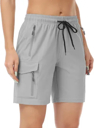 GymBrave Women's Hiking Shorts Quick Dry Lightweight Cargo Shorts for Outdoor Athletic Travel with Pockets