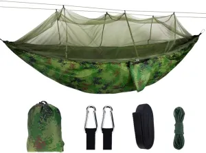 Hammock Portable Outdoor Camping Tent Hammock with Mosquito Net 210T Nylon 2 Person Canopy Parachute Hanging Sleeping Swing Bed Hammocks (Color : Camouflage)
