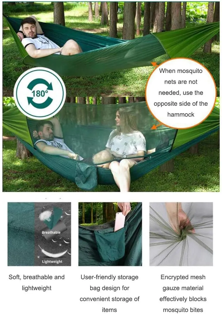Hammock with Mosquito Net,hamocks Outdoor,Camping Hammock,Camping Beds,290 X 140 Cm Load 200 Kg Travel Hammock Outdoor Camping Trip for 2 People