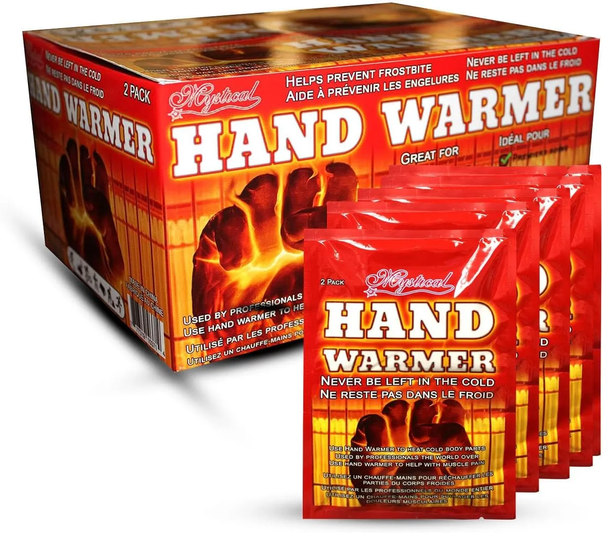Hand Warmers by Mystical Fire- Disposable Glove Warm Heat packets-80 Warmers Pack of 40 Pairs -Keep Your Hands Hot - Safe Natural Air Activated Heated Packets -Long Lasting