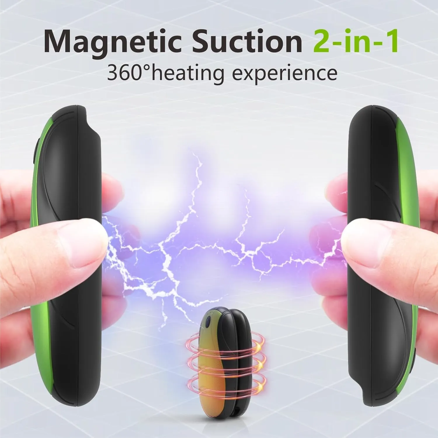 Hand Warmers Rechargeable 2 Pack, 14000mAh Electric Hand Warmers with Charging Case, Quick Charge Portable Heater,Gifts for Christmas, Winter, Outdoor, Camping, Hunting Accessories