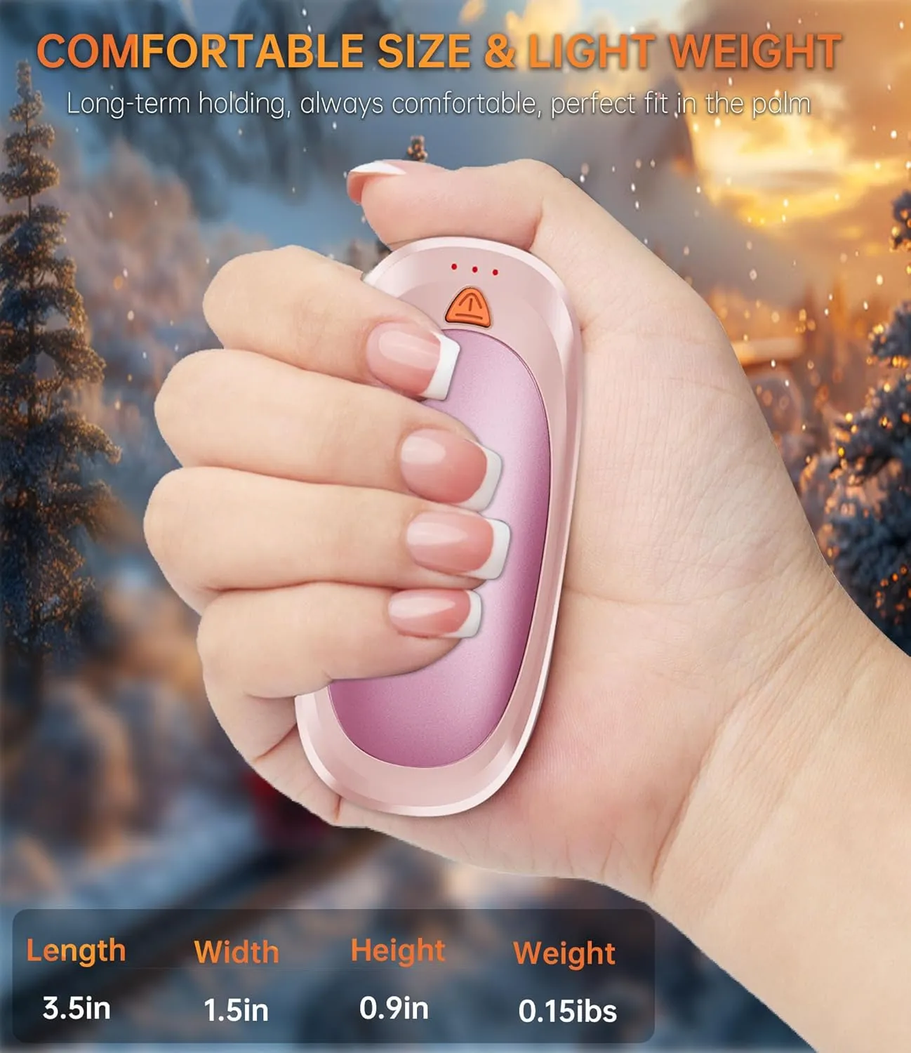 Hand Warmers Rechargeable with 10000mAh Charging Case, 2000mAh Portable Hand Warmers 2 Pack, Reusable Electric Pocket Heater for Hunting, Camping Gear, Outdoors, Gifts for Christmas