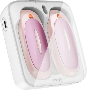 Hand Warmers Rechargeable with 10000mAh Charging Case, 2000mAh Portable Hand Warmers 2 Pack, Reusable Electric Pocket Heater for Hunting, Camping Gear, Outdoors, Gifts for Christmas
