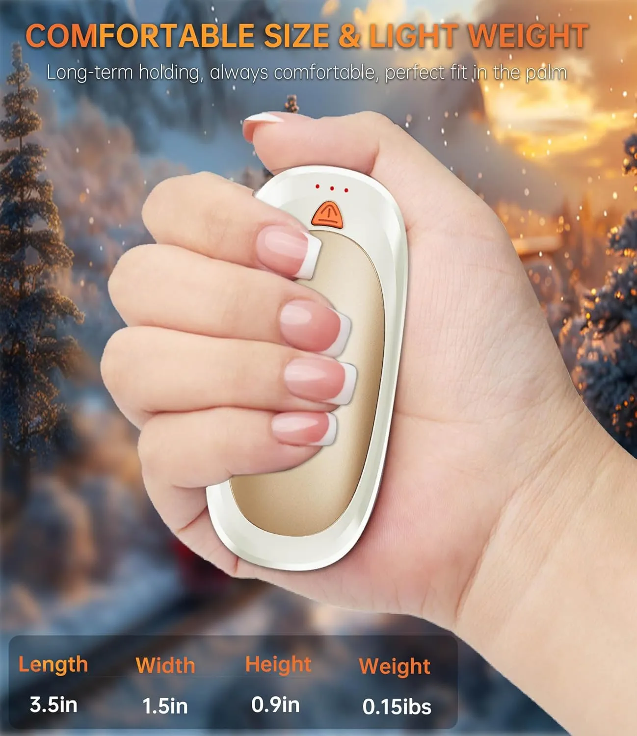 Hand Warmers Rechargeable with 10000mAh Charging Case, 2000mAh Portable Hand Warmers 2 Pack, Reusable Electric Pocket Heater for Hunting, Camping Gear, Outdoors, Gifts for Christmas