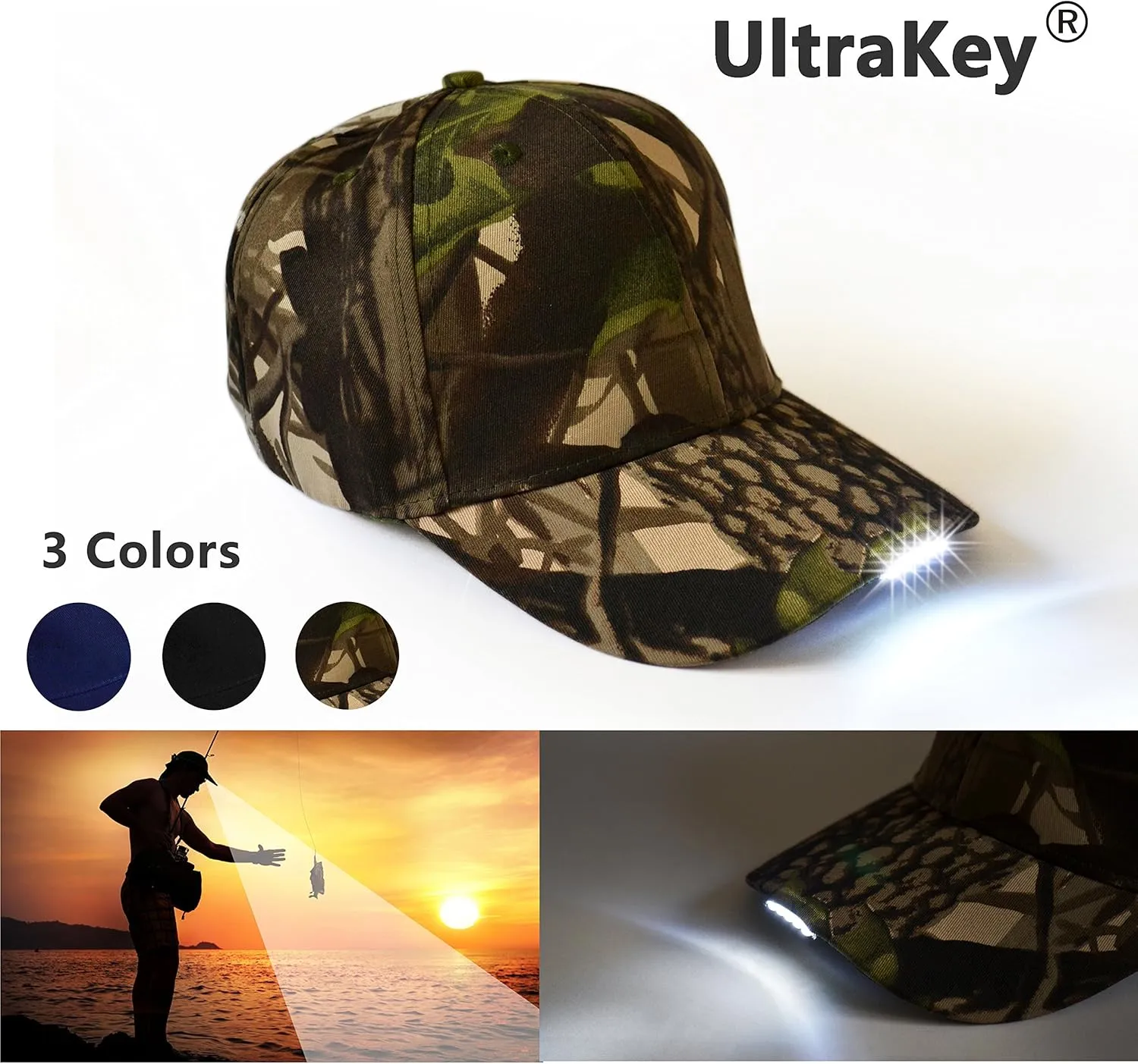 Hands Free LED Baseball Cap Hat for Outdoor Jogging Hip Hop Party Holiday