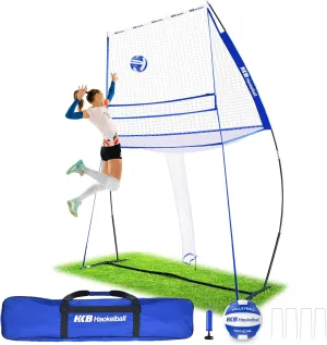 Haokelball Volleyball Training Equipment – 11×8 FT Adjustable Volleyball Practice Net with Ball & Carry Bag, for Backyard, Indoor & Outdoor Use, Perfect for Serving, Hitting & Passing