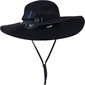 Hat Fan - Outdoor Sport Travel Camping Camouflage Solar Fan hat/Sun Protection Wide Brim Hat/Fishing Hat/Sun Hat UPF50 
