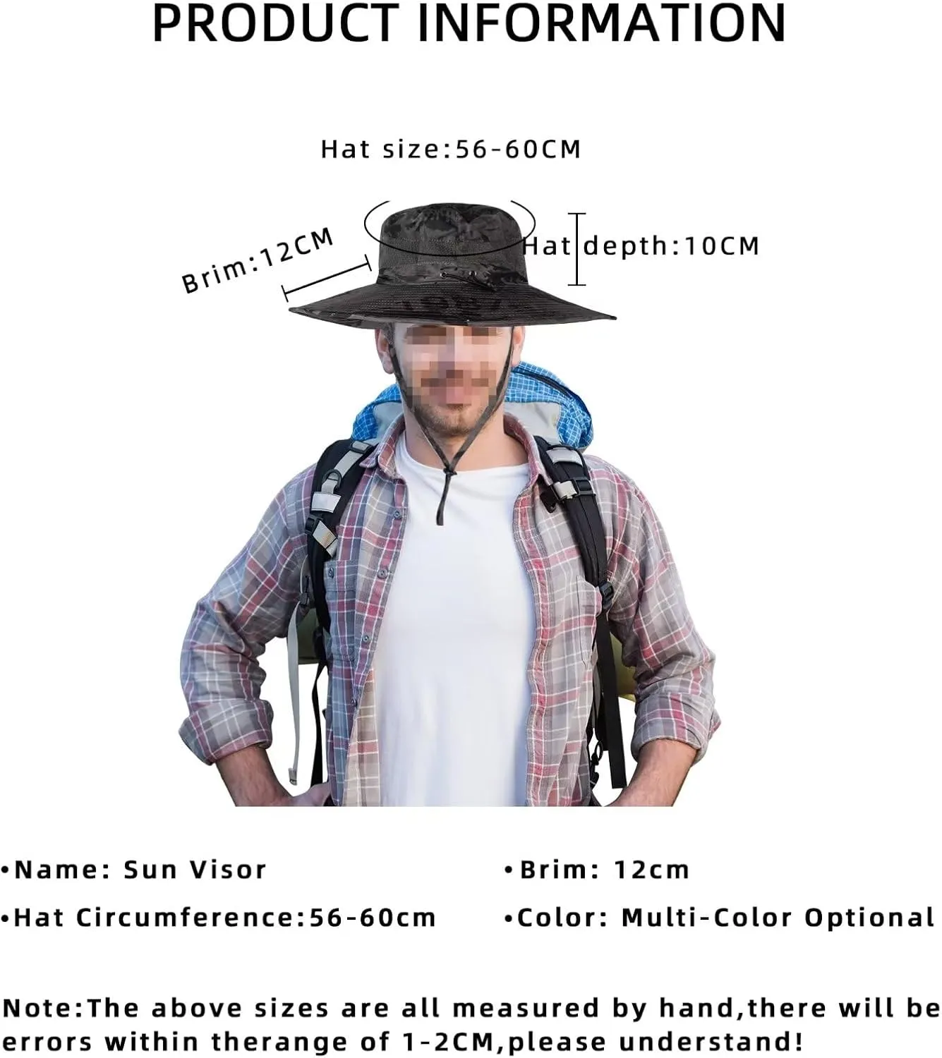 Hat Fan - Outdoor Sport Travel Camping Camouflage Solar Fan hat/Sun Protection Wide Brim Hat/Fishing Hat/Sun Hat UPF50 