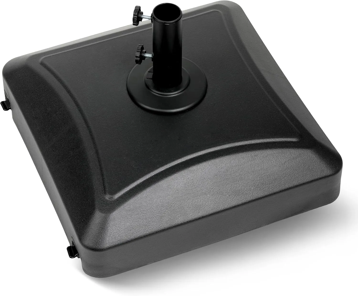 HealSmart 125Lbs Capacity Fillable Mobile Outdoor Heavy Duty Square Umbrella Base Stand for Patio, Deck, Poolside, Black