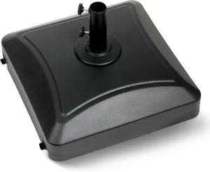 HealSmart 125Lbs Capacity Fillable Mobile Outdoor Heavy Duty Square Umbrella Base Stand for Patio, Deck, Poolside, Black