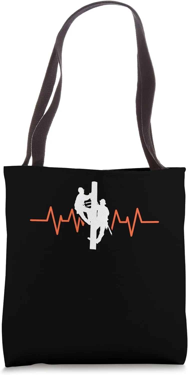 Heartbeat Heartline Heart Rate Tower Climber Tote Bag