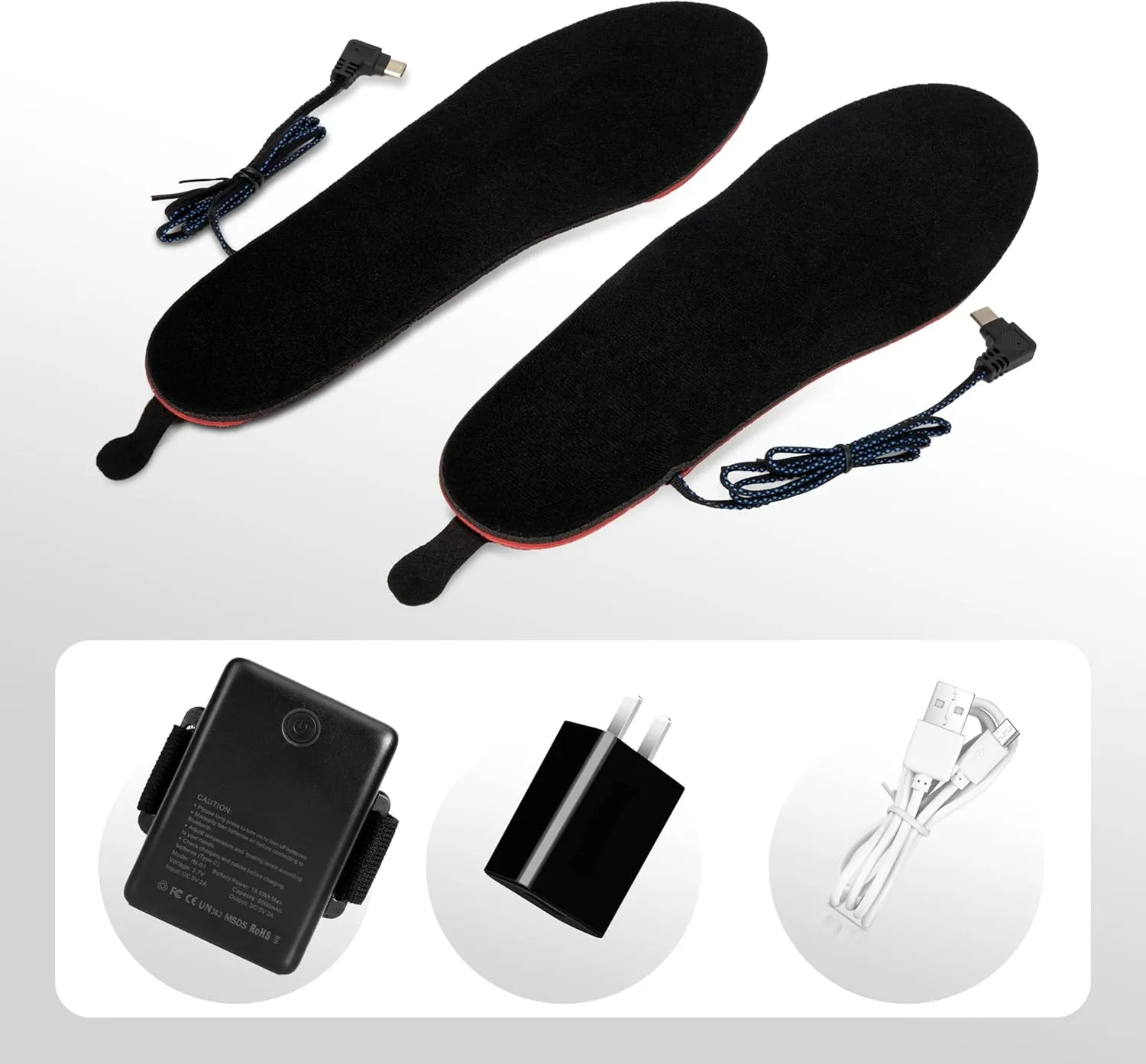 Heated Insoles, Heated Insoles for Women Men with APP Control, 5000mAh Battery Up to 14 Hours Powered Foot Warmers for Outdoor Hunting Fishing Camping Size Adjust (L)
