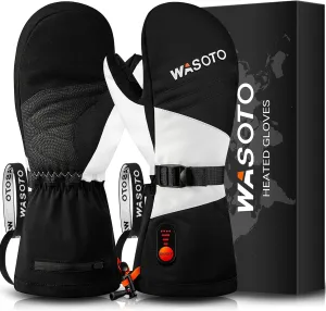 Heated Mittens Gloves for Women Men 7.4V Battery 22.2Wh Electric Rechargeable Waterproof Ski Gloves for Winter Outdoor Work Skiing Snowboarding Hiking Fishing Camping Raynaud