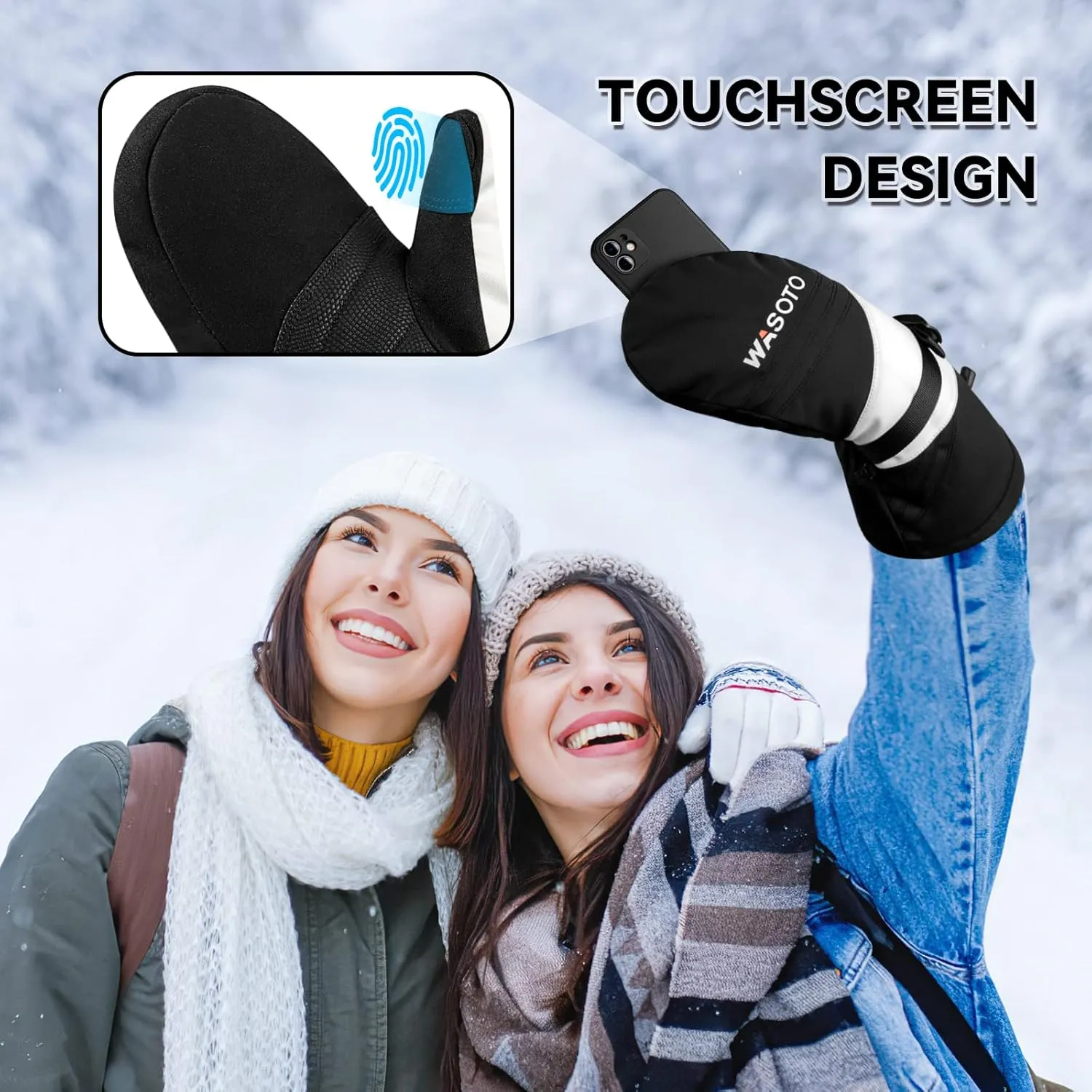 Heated Mittens Gloves for Women Men 7.4V Battery 22.2Wh Electric Rechargeable Waterproof Ski Gloves for Winter Outdoor Work Skiing Snowboarding Hiking Fishing Camping Raynaud