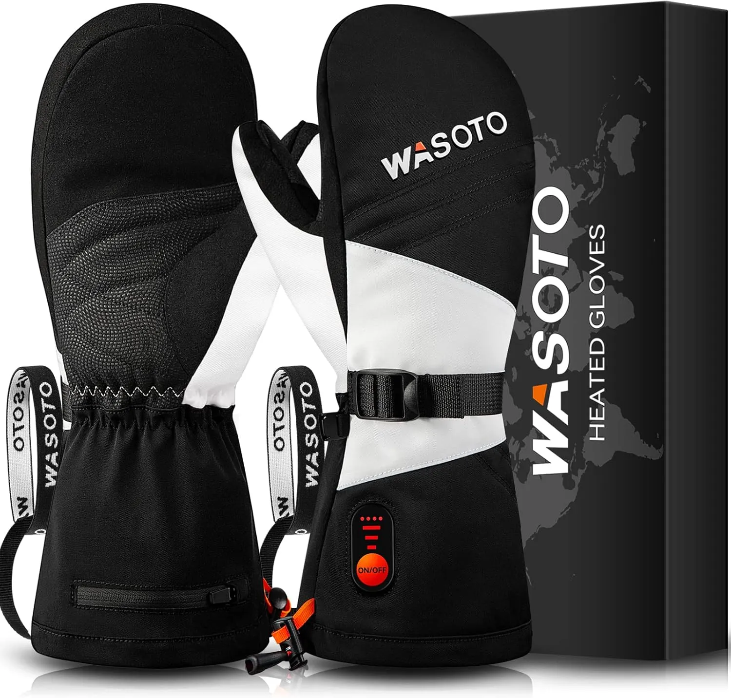 Heated Mittens Gloves for Women Men 7.4V Battery 22.2Wh Electric Rechargeable Waterproof Ski Gloves for Winter Outdoor Work Skiing Snowboarding Hiking Fishing Camping Raynaud