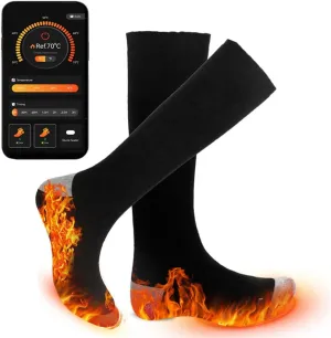 Heated Socks- APP Control Temperature - Long-Lasting Warmth Up to 11 Hours -Heated Socks for Men & Women -Ideal for Camping, Fishing, Biking, Skiing, Skating, Hunting & Hiking