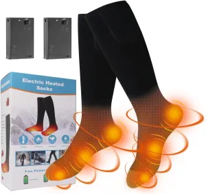 Heated Socks,Electric Heated Socks Thermal Insulated Sock Battery Powered Heat Sox, Winter Foot Warmer Socks for Men & Women… (Black)