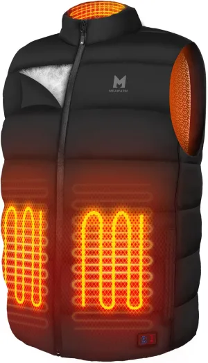 Heated Vest with 90% Down, 650 Fill Electric Heated Down Vest for Men Women 6 Heating Zone 3 Temperature Heating Vest