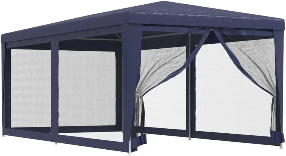 Heavy Duty Gazebo with 6 Mesh Sidewalls Blue 9.8'x19.7' Outdoor Canopy Tent for Backyard Parties BBQ Weddings Patio Furniture Shelter