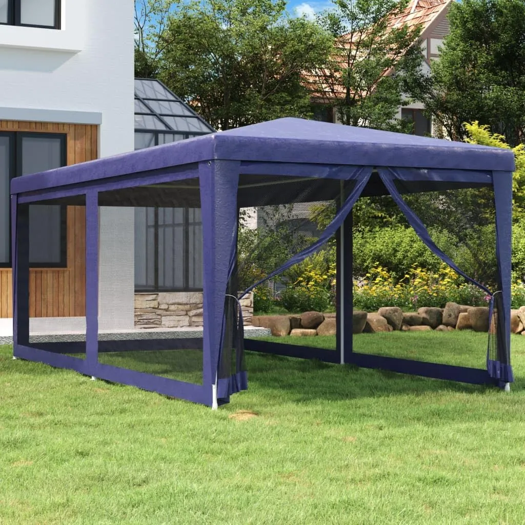Heavy Duty Gazebo with 6 Mesh Sidewalls Blue 9.8'x19.7' Outdoor Canopy Tent for Backyard Parties BBQ Weddings Patio Furniture Shelter
