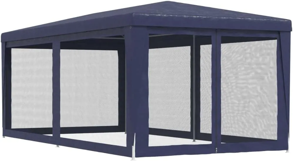 Heavy Duty Gazebo with 6 Mesh Sidewalls Blue 9.8'x19.7' Outdoor Canopy Tent for Backyard Parties BBQ Weddings Patio Furniture Shelter