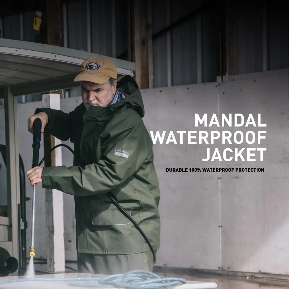 Helly-Hansen Workwear Mandal Adjustable Waterproof Jackets for Men - Comfortable PVC-Coated Protective Rain Coat for Men