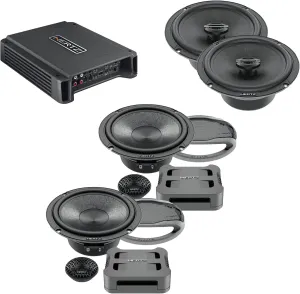 Hertz HCP 4D 4 Channel Amplifier Hertz CK 165 6.5" Cento Series 2-Way Component Hertz CX 165 Cento 2-Way Coaxial Speakers