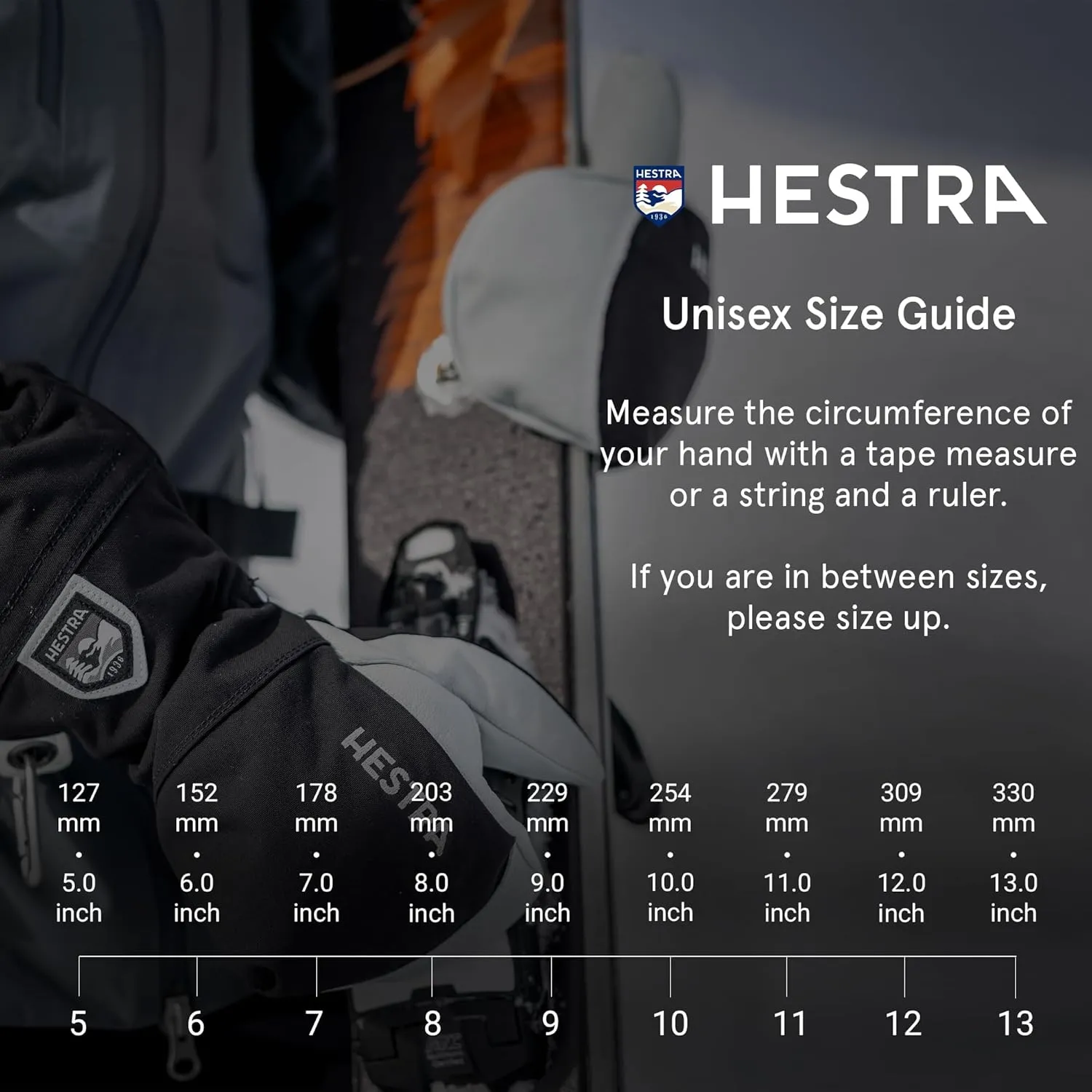 Hestra Moon Light Mitt, Windproof Insulated Mitten for Alpine Skiing, Snowboarding, Cross Country Ski & Snowshoeing