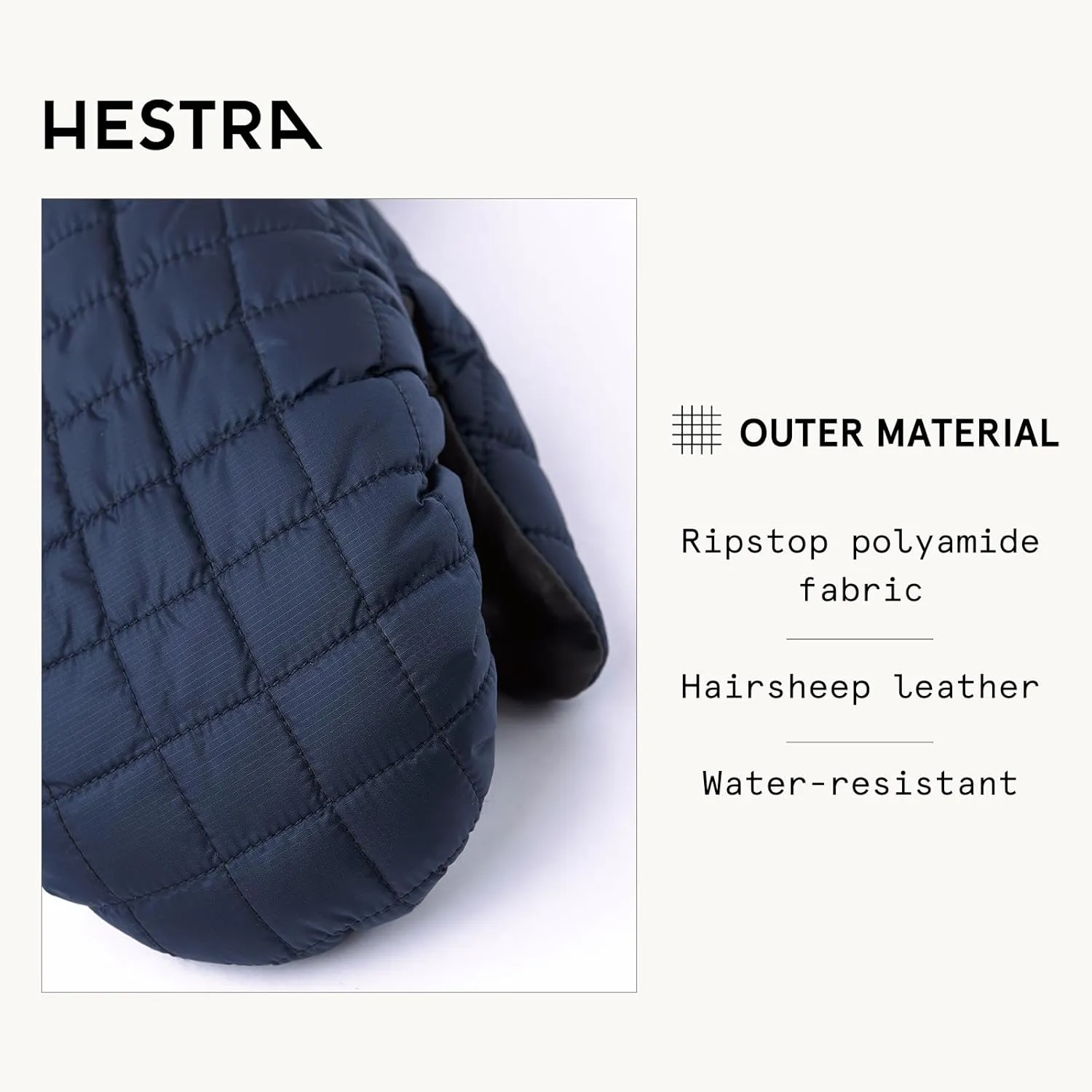 Hestra Moon Light Mitt, Windproof Insulated Mitten for Alpine Skiing, Snowboarding, Cross Country Ski & Snowshoeing