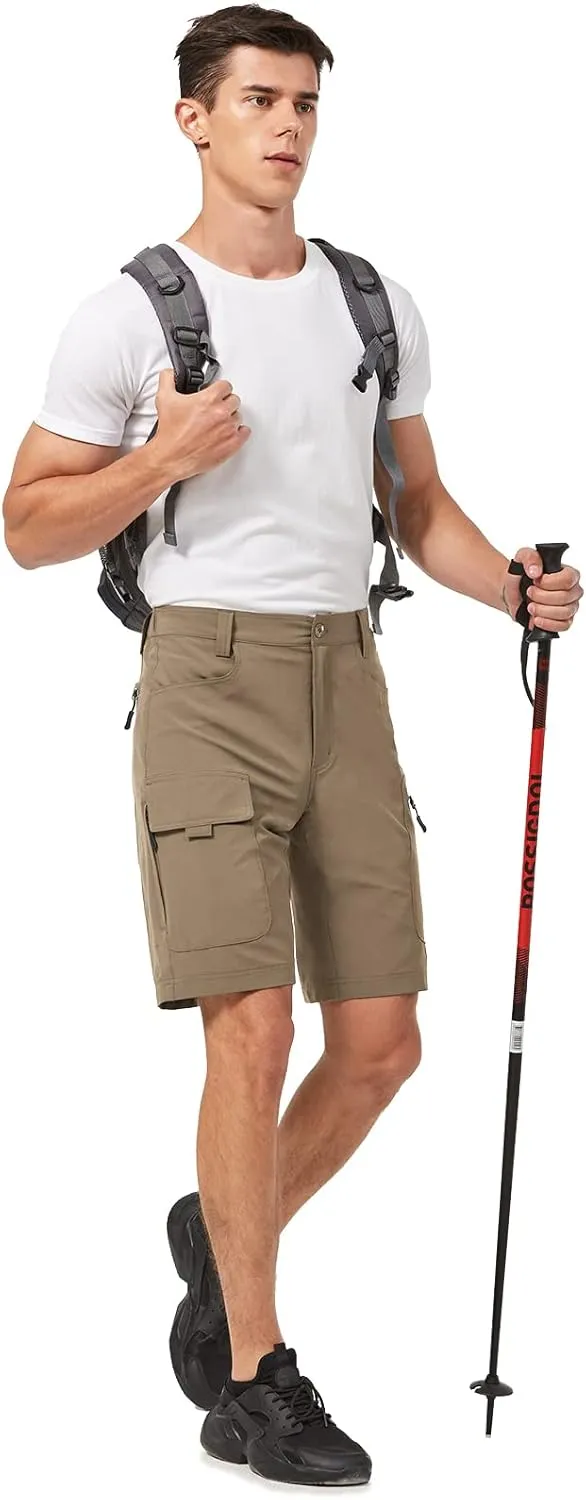 Hiauspor Men's Hiking Cargo Shorts 9"/10" Quick Dry Lightweight Waterproof for Golf Tactical Fishing Casual with 6 Pockets