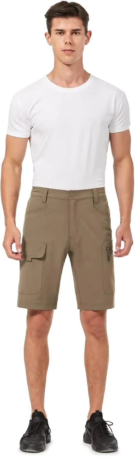 Hiauspor Men's Hiking Cargo Shorts 9"/10" Quick Dry Lightweight Waterproof for Golf Tactical Fishing Casual with 6 Pockets