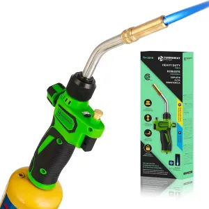 High-Intensity Propane Torch Head,Auto Trigger Start MAPP MAP Gas Torch Mini Propane Torch Head with Igniter Rubber Wrap Handle MAP Soldering Torch Gun Kit Blow-torch for Welding Brazing