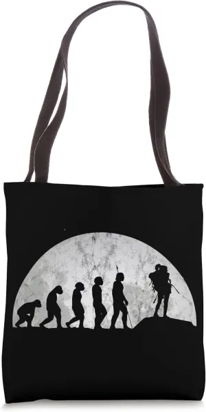 Hiking Evolution - Evolution Of Man Hiking Mountains Tote Bag