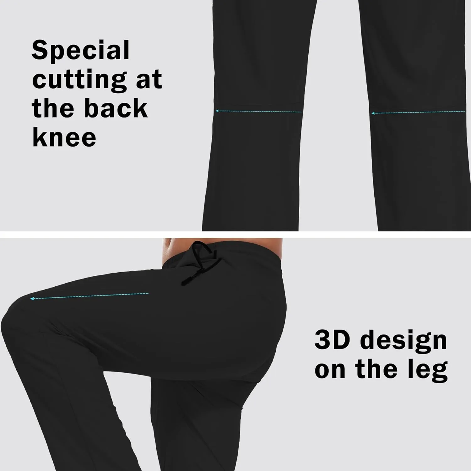 Hiking Pants for Men UPF 50  Cargo Quick Dry Water Resistant Elastic Waist Zip Pockets Travel Work Lightweight Running