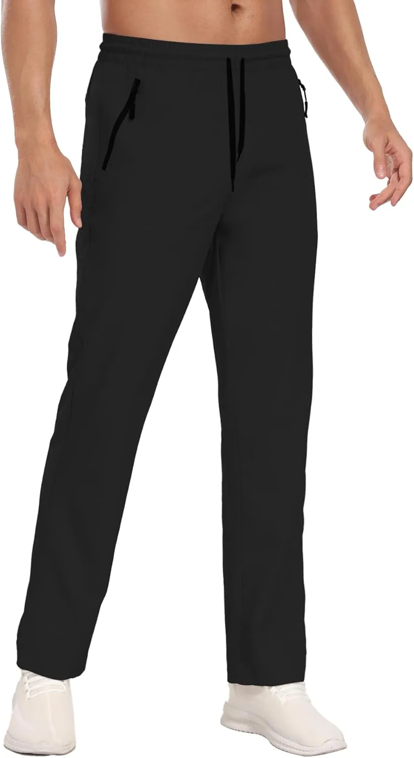 Hiking Pants for Men UPF 50  Cargo Quick Dry Water Resistant Elastic Waist Zip Pockets Travel Work Lightweight Running