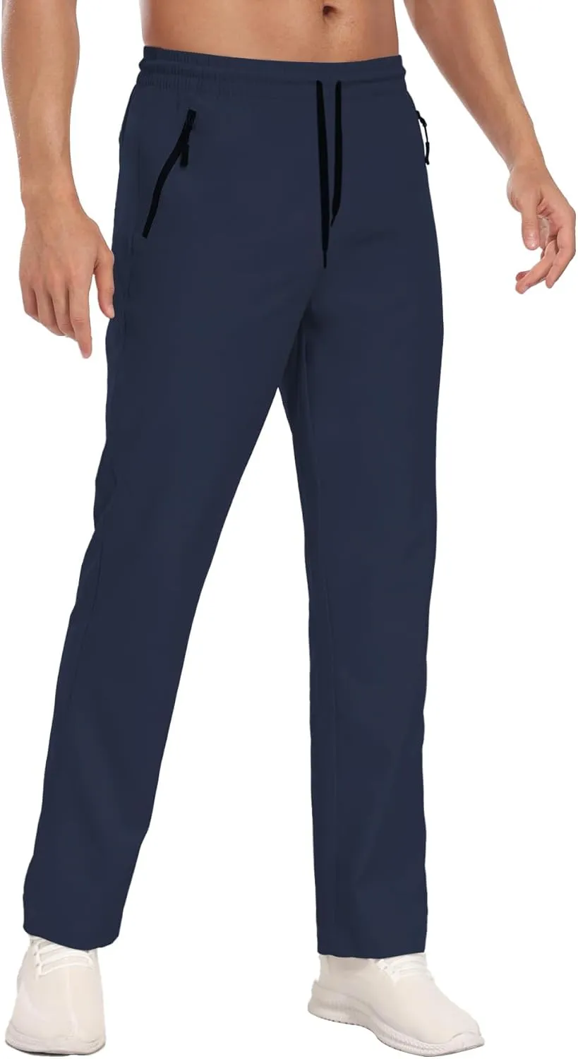 Hiking Pants for Men UPF 50  Cargo Quick Dry Water Resistant Elastic Waist Zip Pockets Travel Work Lightweight Running