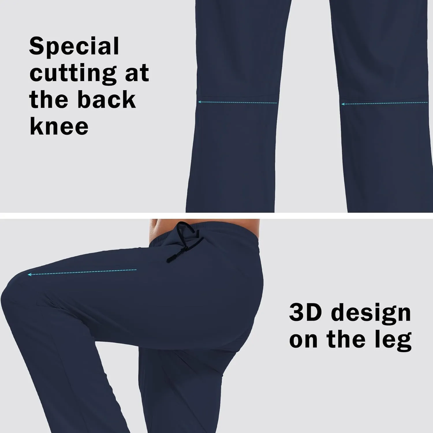 Hiking Pants for Men UPF 50  Cargo Quick Dry Water Resistant Elastic Waist Zip Pockets Travel Work Lightweight Running