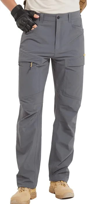 Hiking Pants Men Outdoor Cargo Quick Dry Lightweight Stretch Travel Pants with Elastic Waist for Fishing