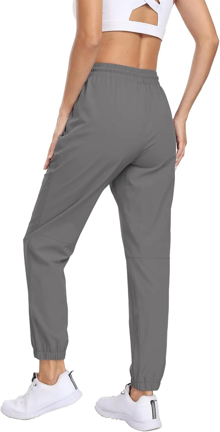 Hiking Pants Women Lightweight Joggers with Pockets Water Resistant Quick Dry Stretch Active for Travel Outdoor HH23019W