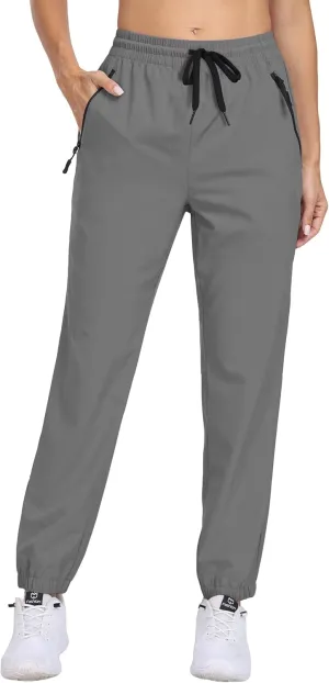 Hiking Pants Women Lightweight Joggers with Pockets Water Resistant Quick Dry Stretch Active for Travel Outdoor HH23019W