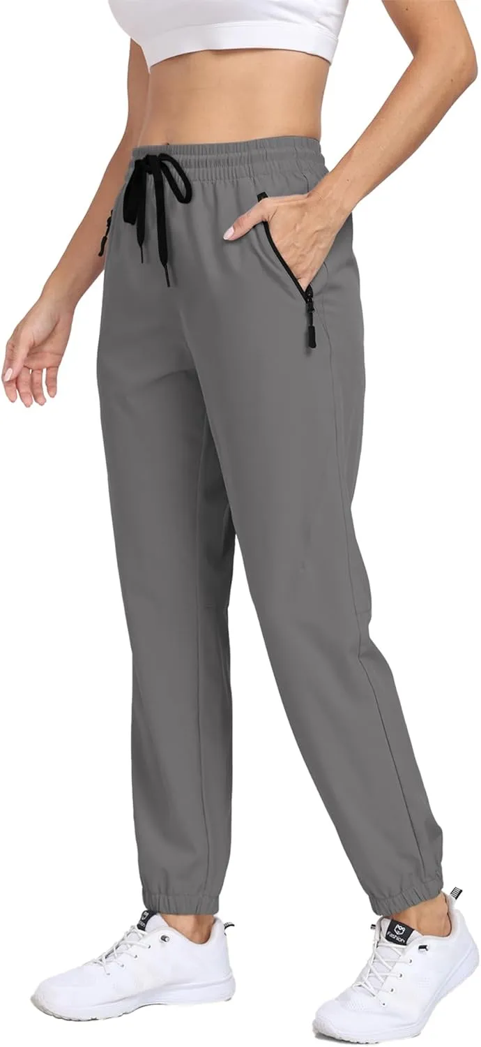 Hiking Pants Women Lightweight Joggers with Pockets Water Resistant Quick Dry Stretch Active for Travel Outdoor HH23019W