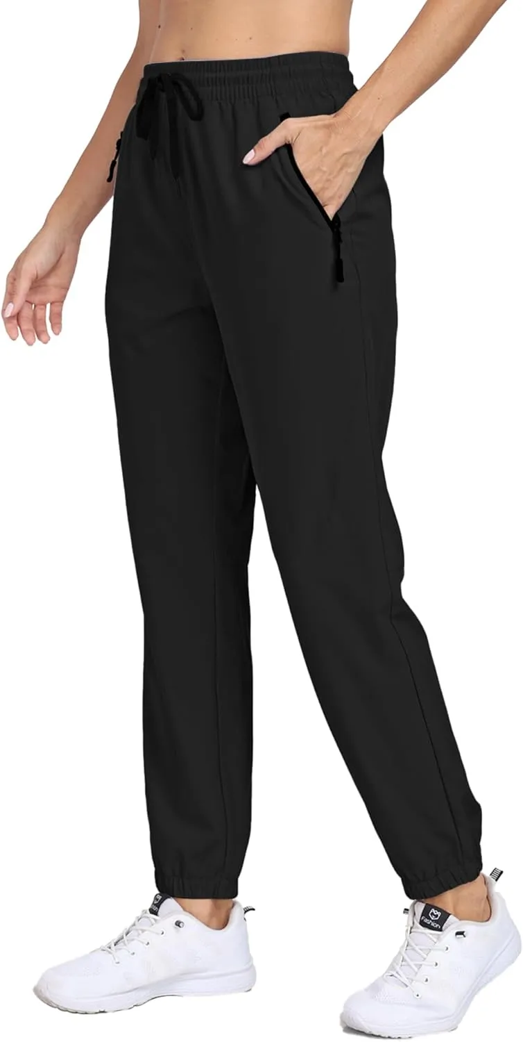 Hiking Pants Women Lightweight Joggers with Pockets Water Resistant Quick Dry Stretch Active for Travel Outdoor HH23019W
