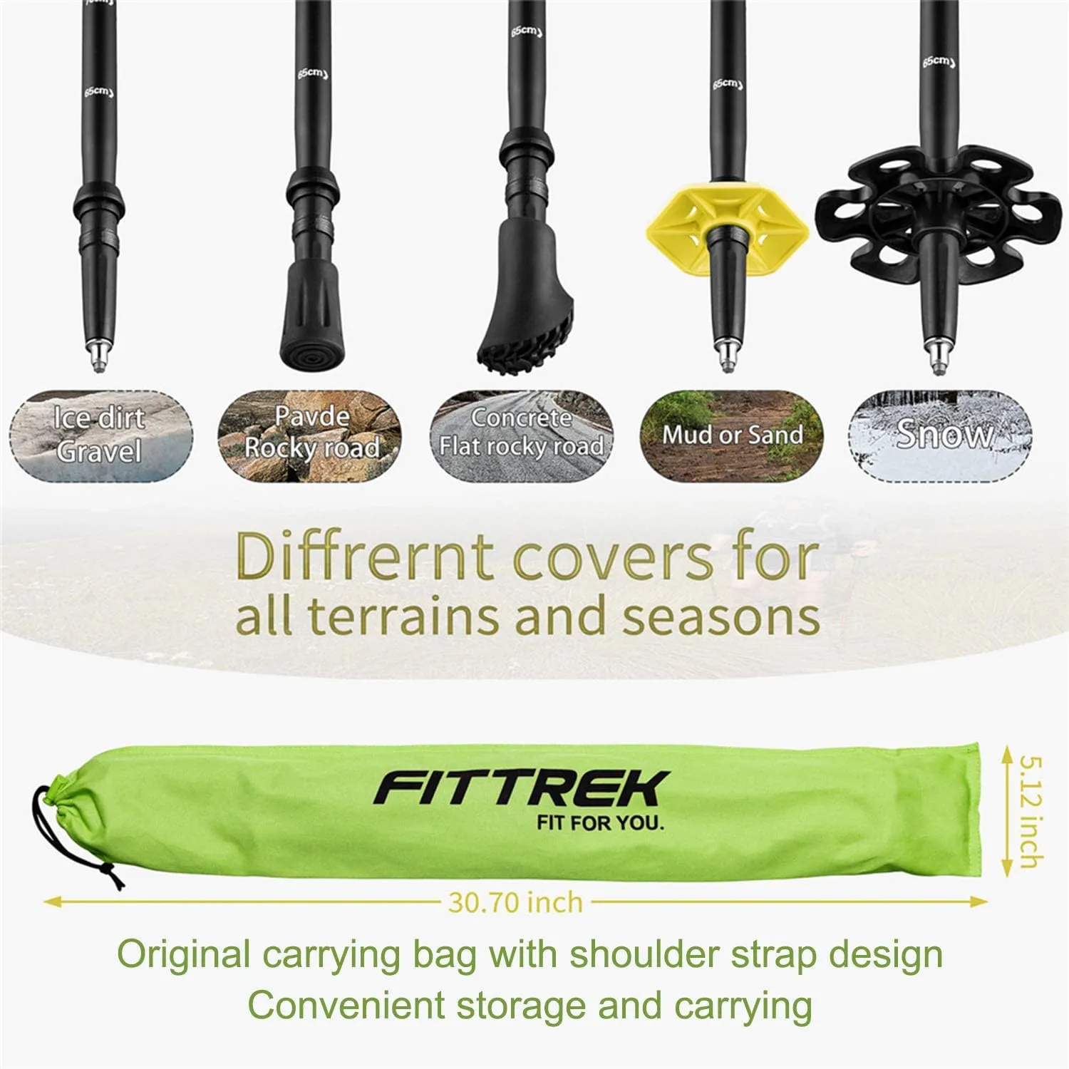 Hiking Poles for Kids - Ultralight Nordic Walking Sticks - Telescopic Child Trekking Poles Collapsible 2 Pack